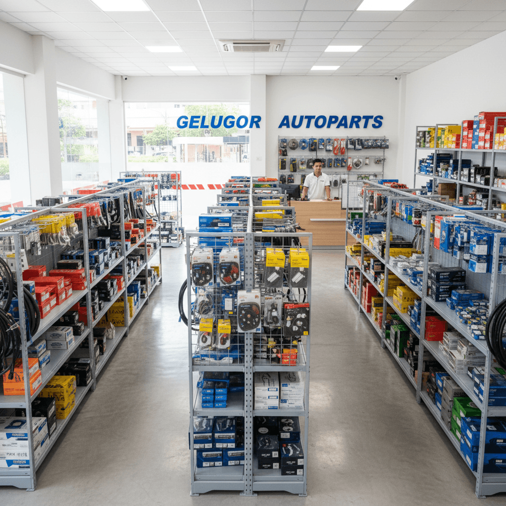 Well-stocked motorparts retail store interior